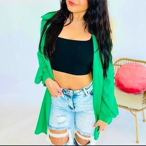 🆕💚STYLIVE: GREEN Loose Fitted Tie Top SMALL